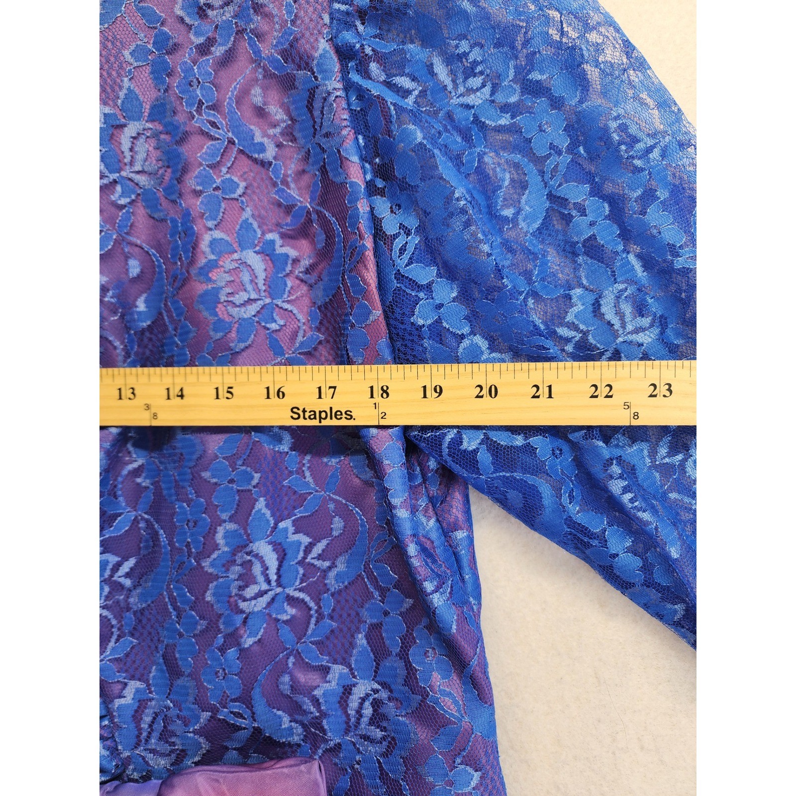 Alfred Angelo Vintage Blue Purple Lace Bow Top Iridescent Taffeta Skirt Set