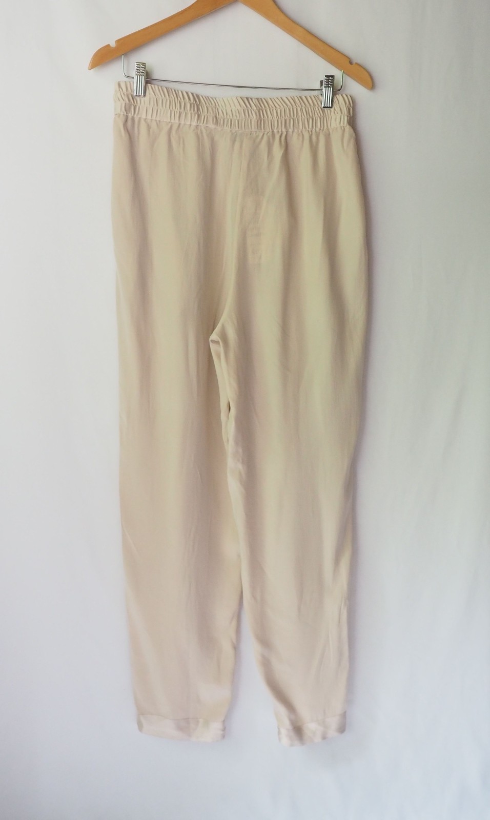 Vintage Just Out Of The Blue Silk Pants Pleated Cocktail Satin Trim Rose M