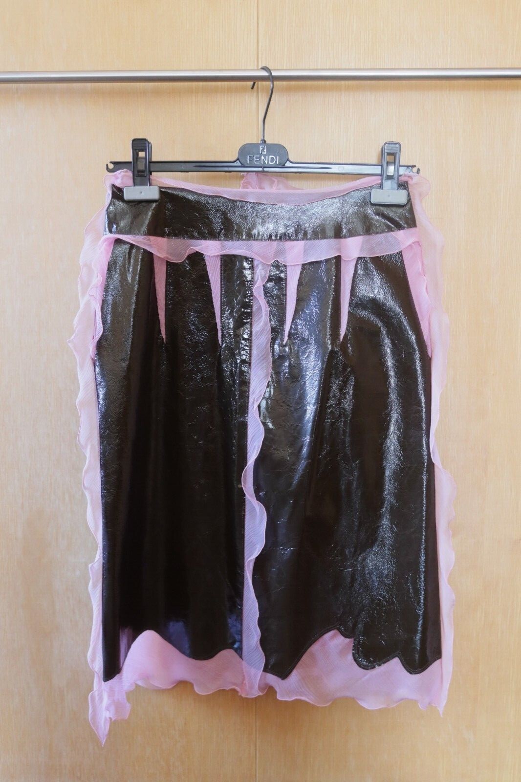 RARE Never Worn S/S 2000 Vintage Fendi by Karl Lagerfeld Patent Leather Suit 38