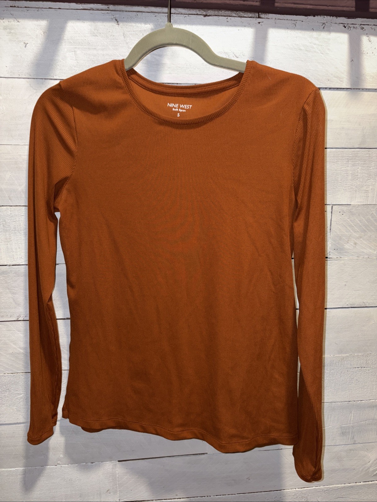 Nine West Size Small Misses Long Sleeve Shirt Soft Spun Rib