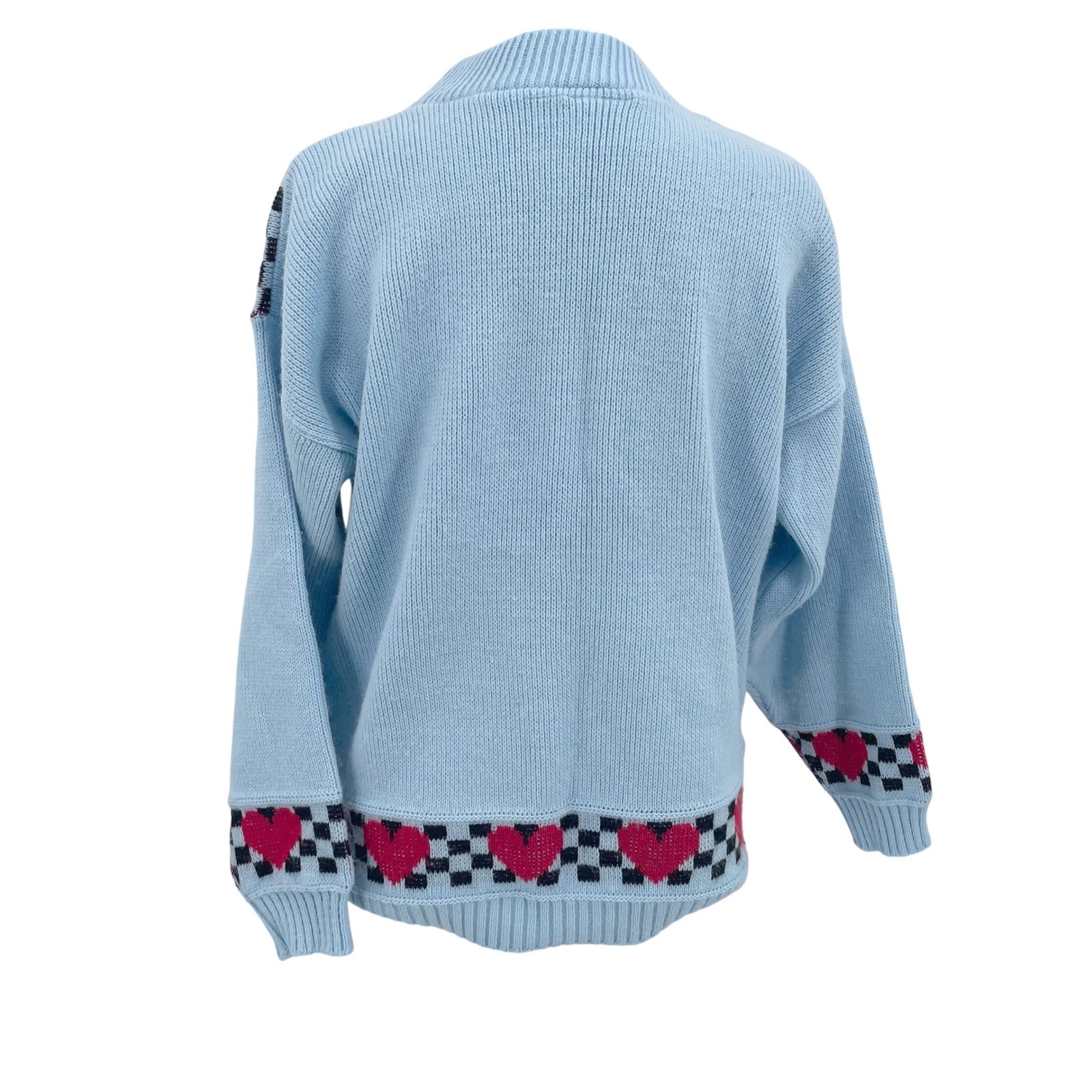 VTG Adele Knitwear Vintage Cow Watermelon Cottagecore Sweater Blue Made in USA
