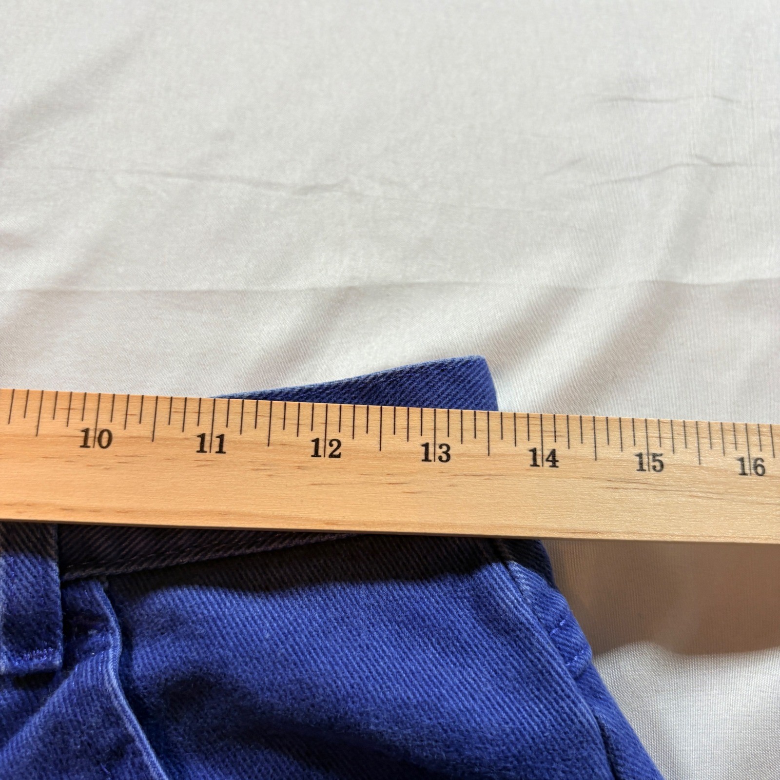 Lee Denim Shorts Womens 12 Petite Blue Purple High Waisted Vintage Made in USA