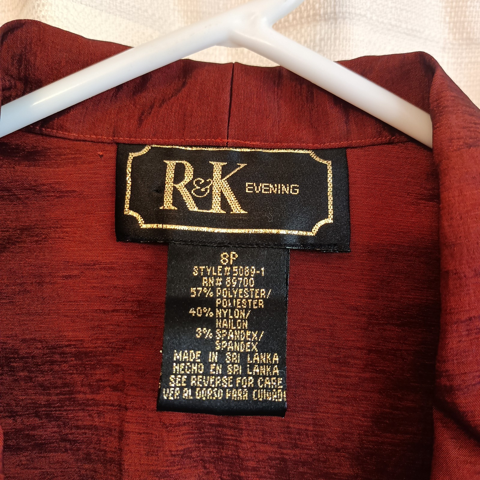 NWT R&K Evening Women’s Size 8P Copper Color Faux Wrap Polyester Top Vtg