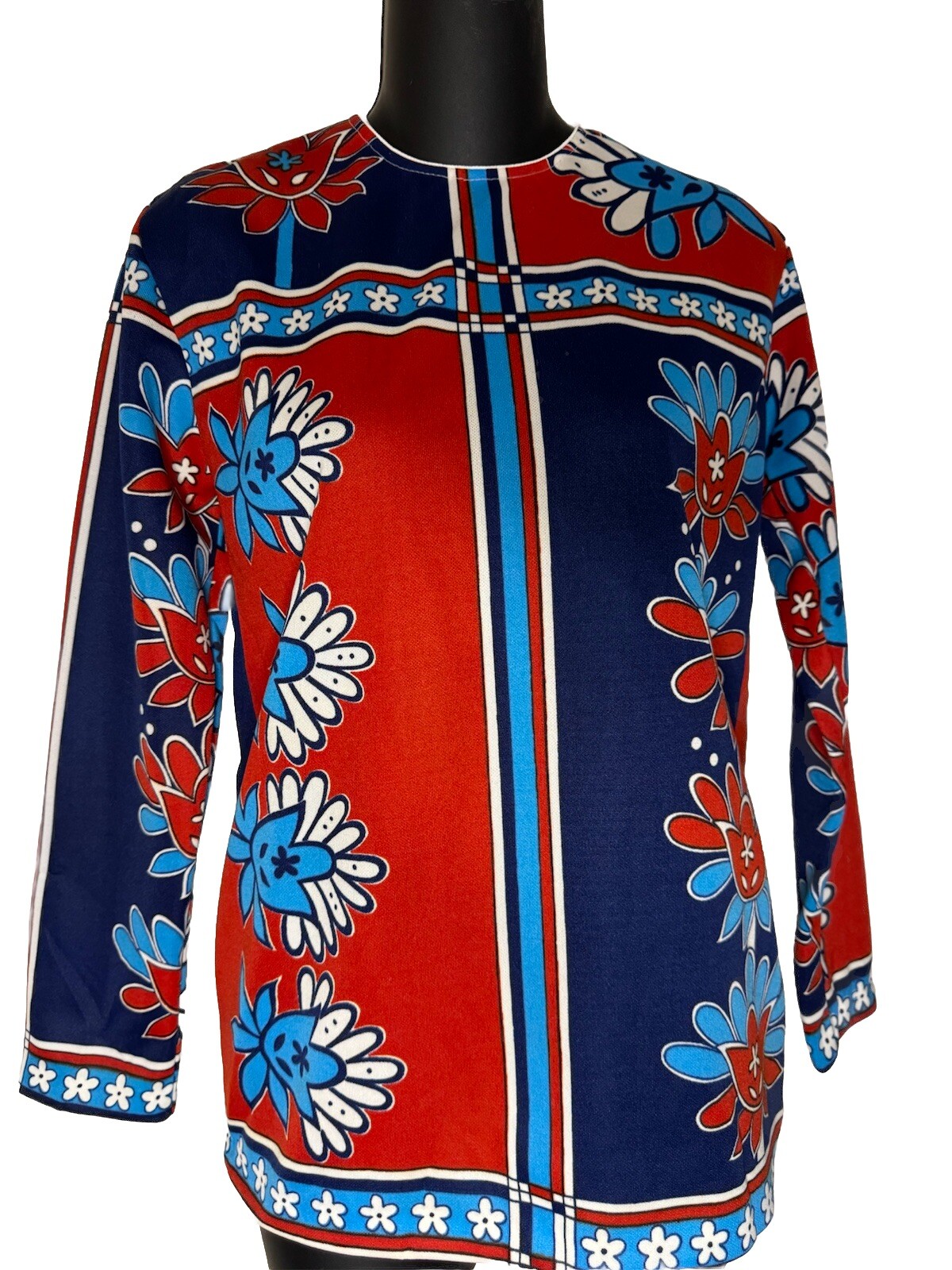 HELEN SUE Red, White & Blue Vintage RETRO 1960’s MOD Tunic Top.