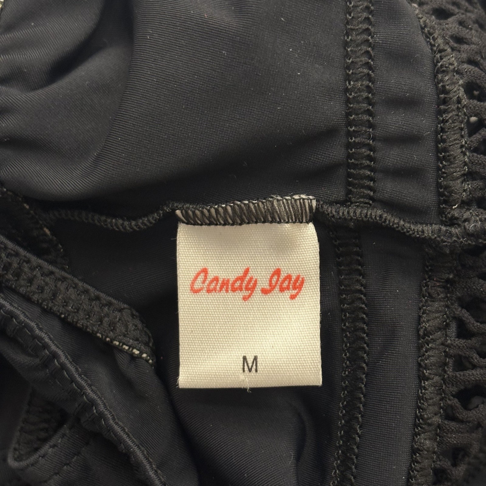Candy Jay Black Mesh Leotard 80s-90s / Cutout Bodysuit, Aerobics & Dance