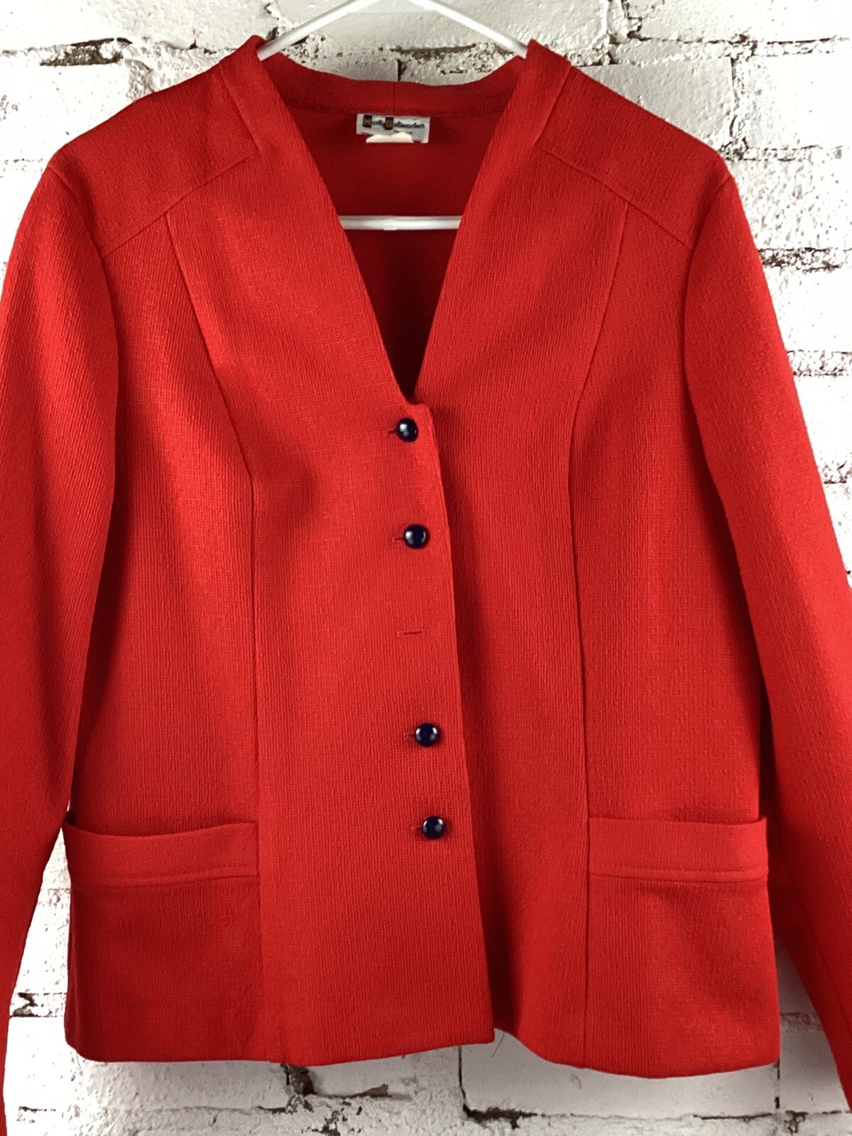 Marty Gutmacher Blazer Jacket Women’s Red Button Front Vintage RN 35114