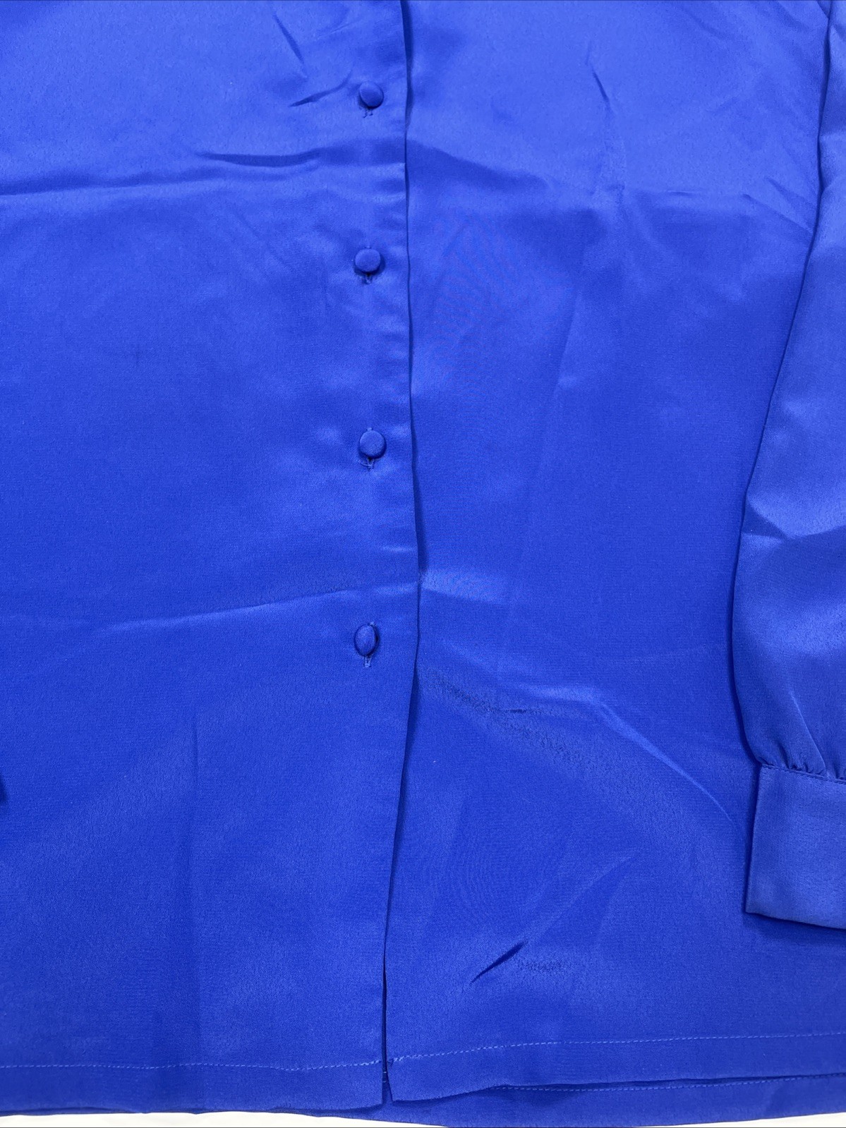 VTG Pendleton Women’s Polyester Button Down Blue Blouse Shoulder Pads Size 16