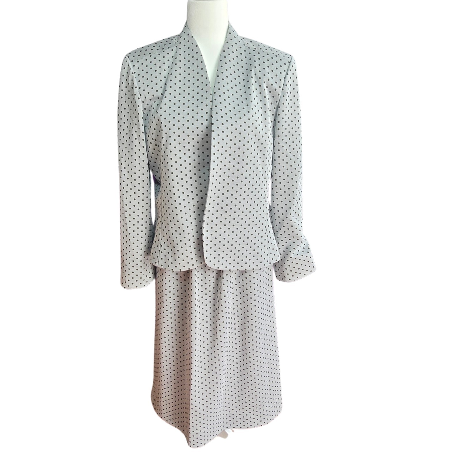 Vintage Polka Dot 80s Power Suit with Pockets (M/L)