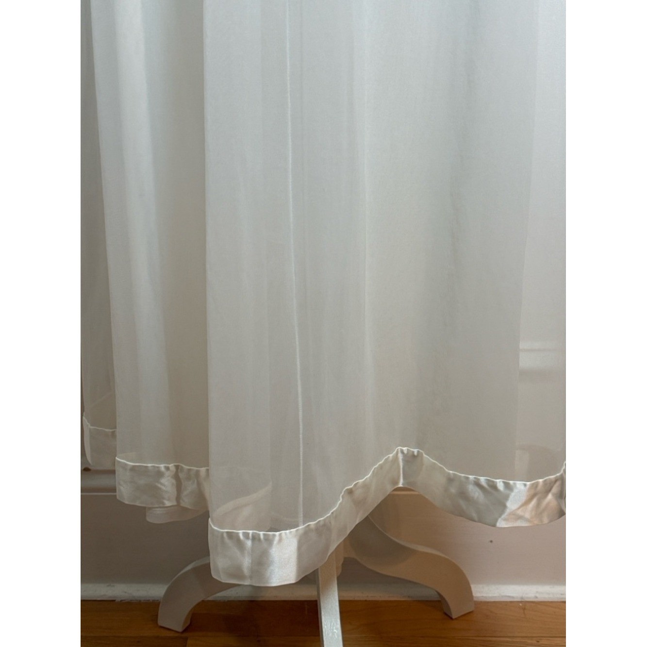 Vintage Gossard Artemis Bridal Nightgown White Sheer Lace Maxi S/M Petite