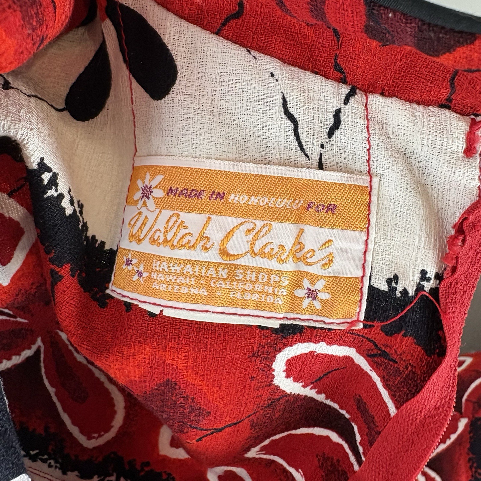 VTG Waltah Clarke Hawaiian Barkcloth Shirt / Dress Honeymoon Wedding set MCM