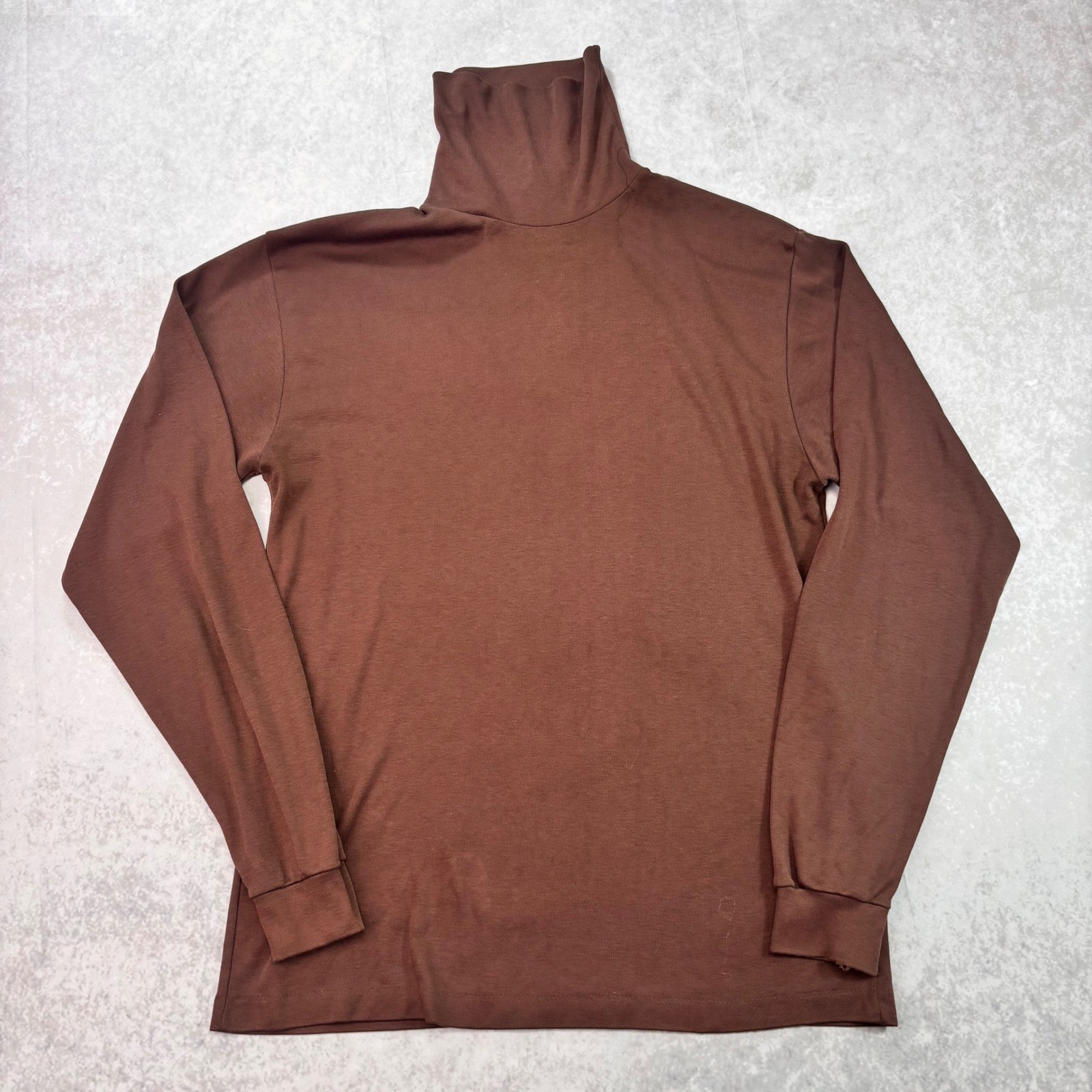 JJ Cochran Vintage Brown Turtleneck Long Sleeve Shirt Made in USA Men’s M
