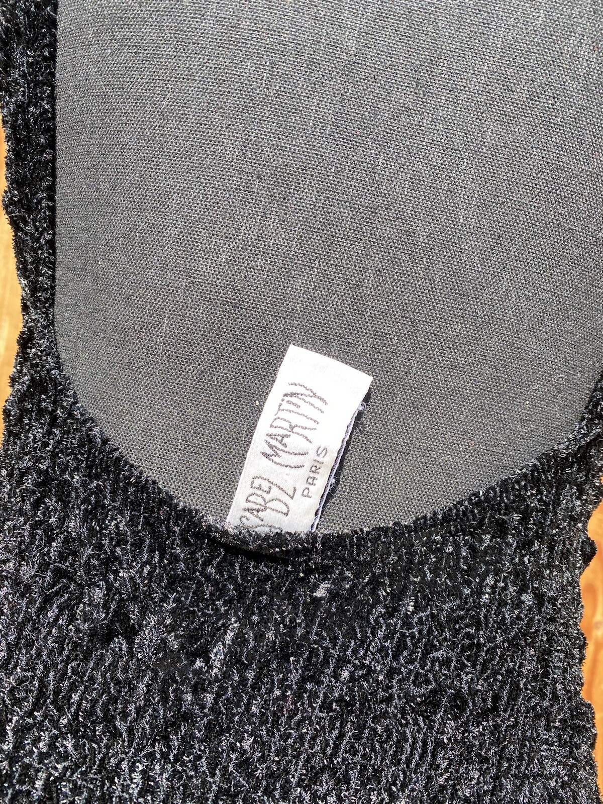 vintage isabel martin paris black velvet puckered backless 80s dress