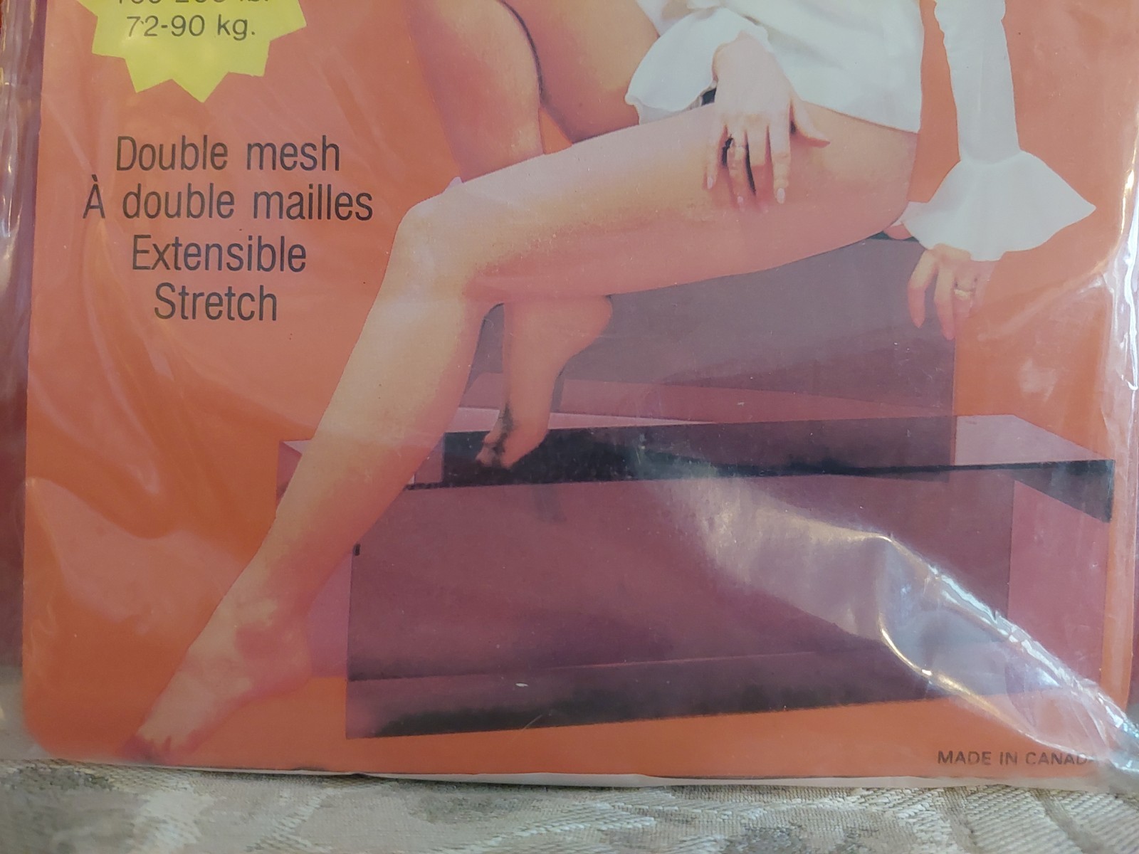 Vintage Pantyhose Rare Moulin Rouge Color Beige Queen BAMA2