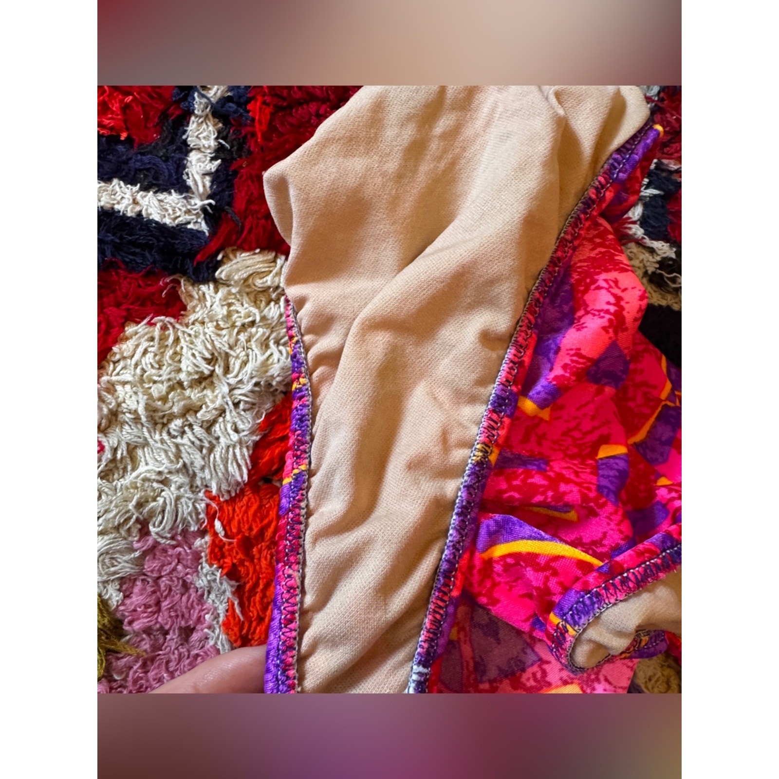 80s Vintage Bright Pink Abstract Print High Cut One Piece Sz M