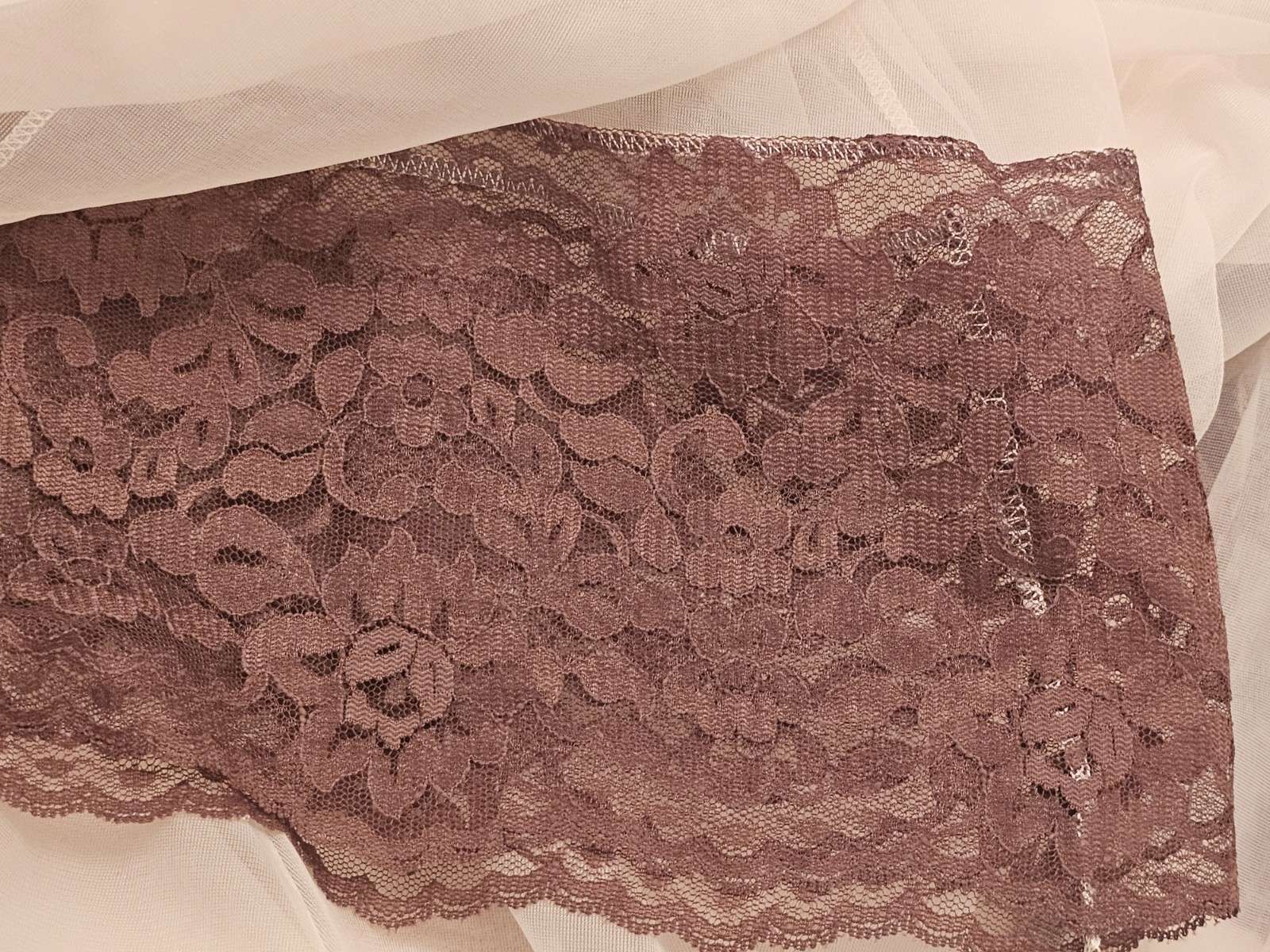 Vintage Jenelle Of California Peignoir Set Sz 4x Chiffon 3 Layer Mocha Lace Soft