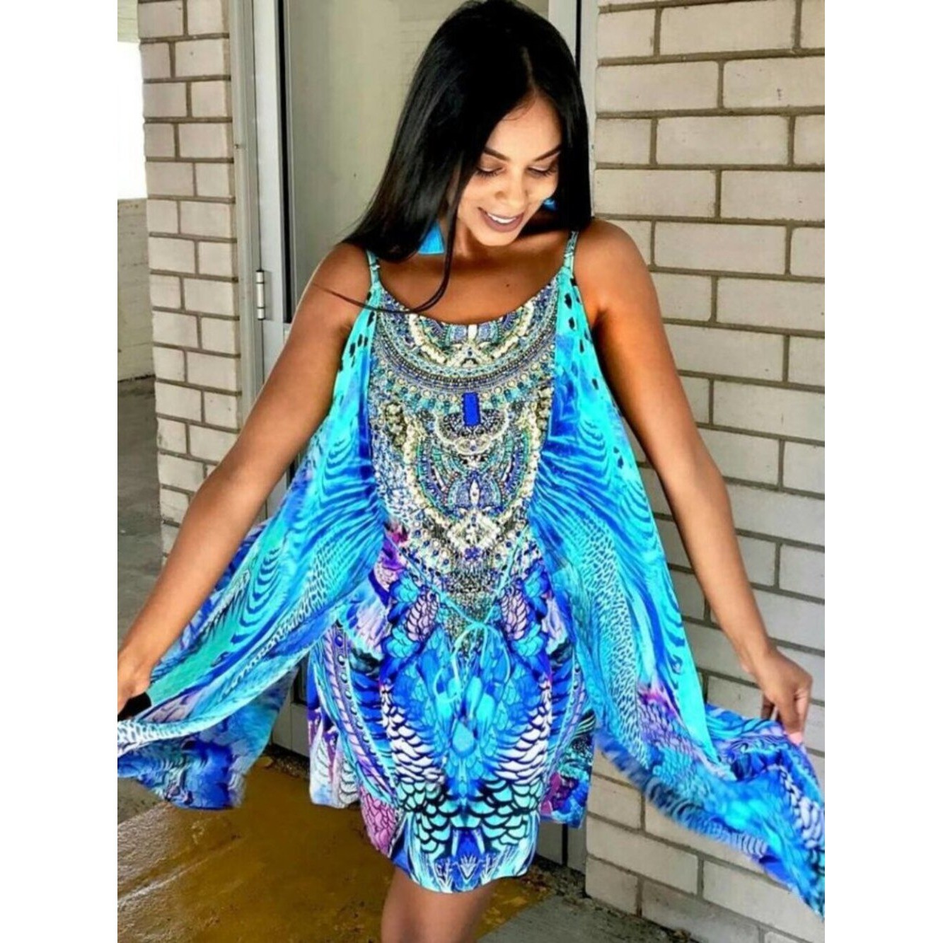 RARE! Camilla Moon Dance Mini Dress With Overlay Size XS