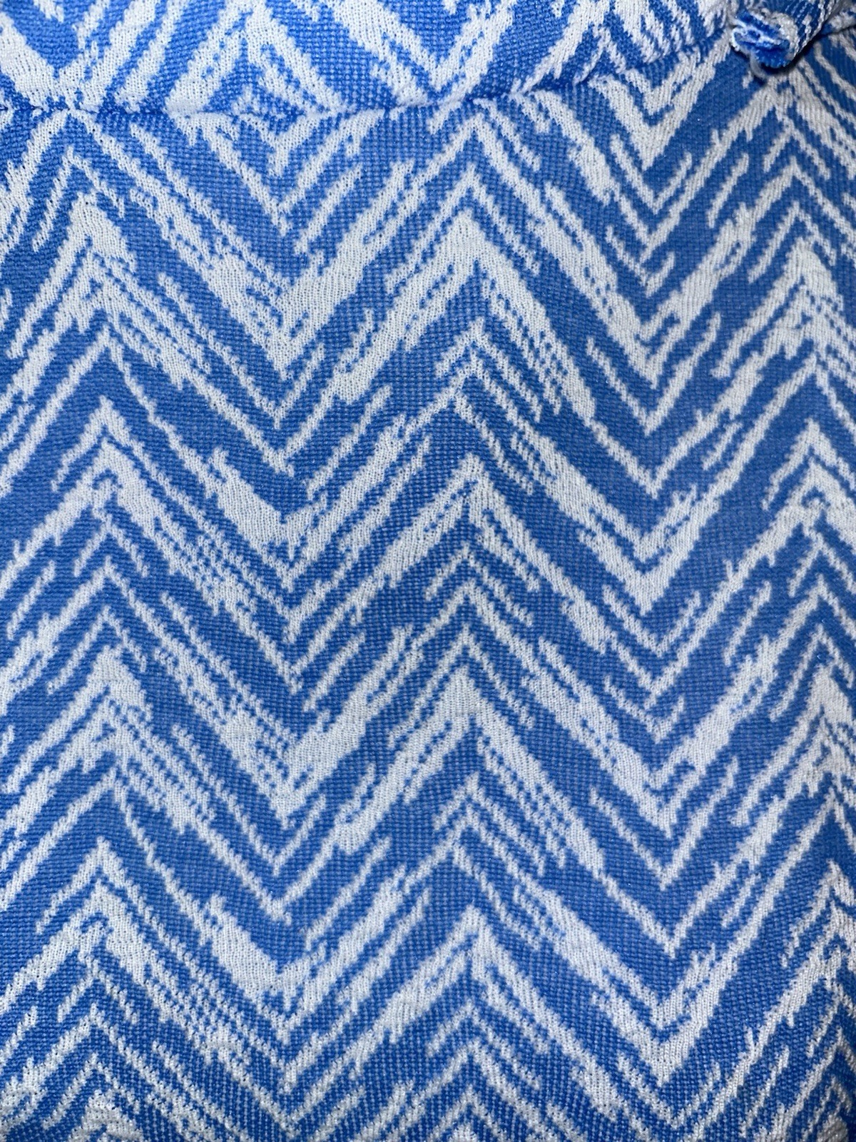 Vintage Double Knit Polyester Dress NOS Blue White Chevron Mod 60S Shift A-line
