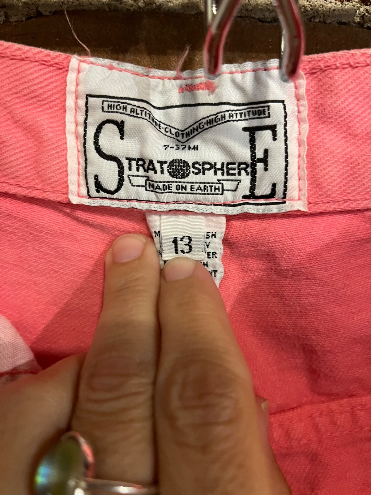 Vintage 90s Neon Pink Made in USA Stratosphere Cut Off Jean Shorts