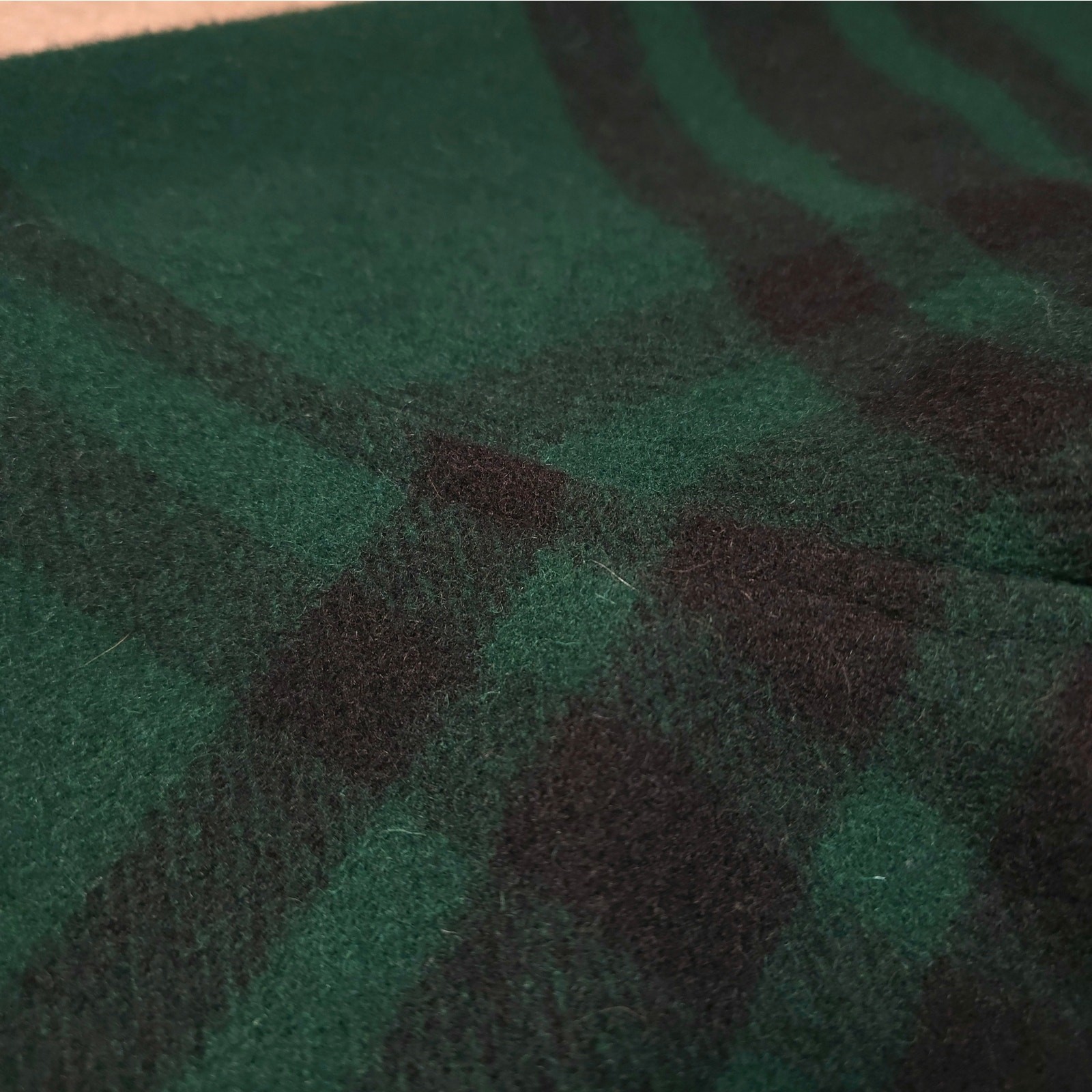 Vintage Woolrich Gree/Black Plaid Trench Coat Wool/Leather Women Size M USA