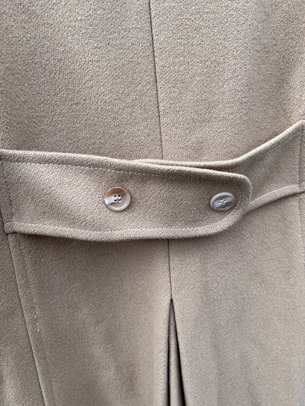 Vintage Beige Double Breasted Winter Coat by Carillon Size Small/ Medium