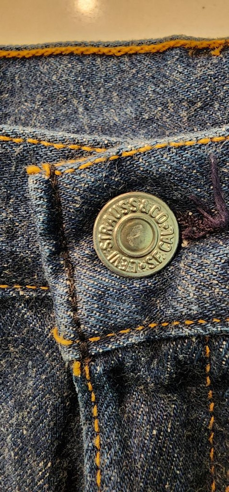 Vintage Levi’s Button Fly High Waist Jeans Made USA 501 Style Selvedge Denim 24