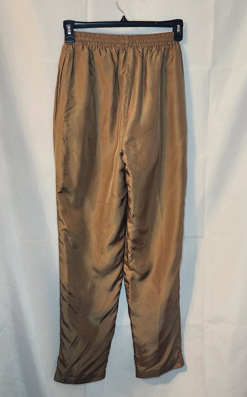 Maurada Vintage Silk Windbreaker Tracksuit Jacket & Pants Brown Medium Lined