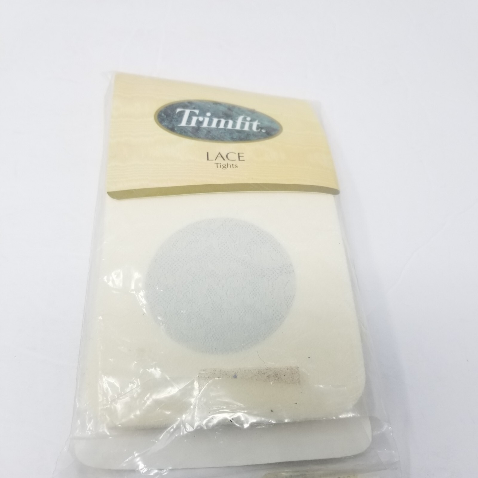 RARE Pantyhose TRIMFIT L 10/14 Lace Ivory 5062 Basic Vintage Nylon Hosiery I A