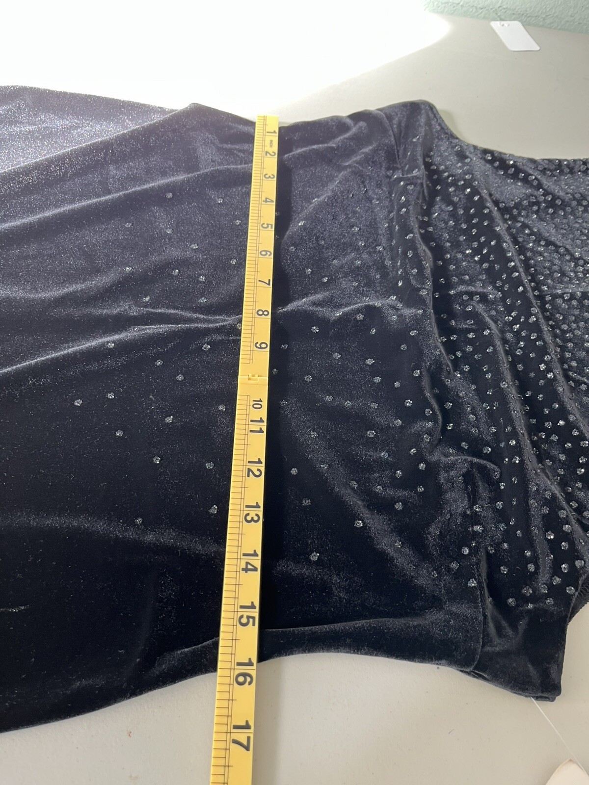 ROBBIE BEE NWT $69 Black Velvet Rhinestones Sleeveless Dress Stretch Size 10P