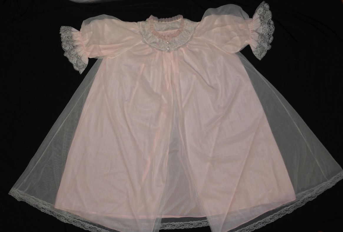 RARE!Vintage St.Michael double layer Negligee Pegnoir Robe Morgenmantel L