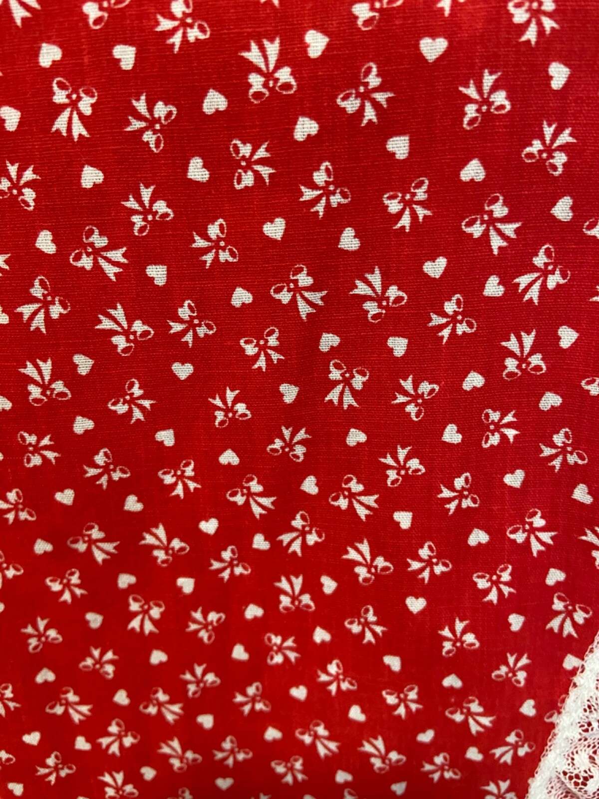 Handmade Red Bow Prairie Amish Dress Lace Costume Cottage Core SZ L..12/14 READ