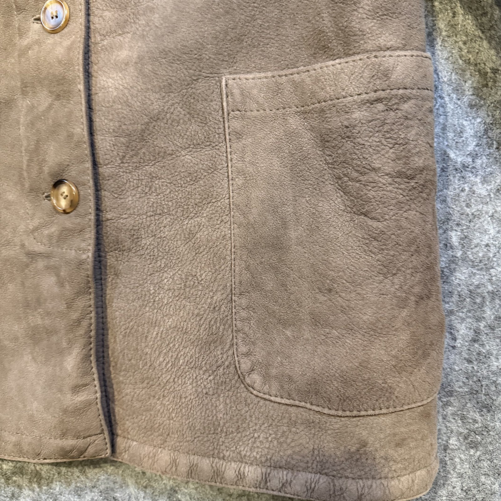Vintage Sawyer Of Napa Abercrombie Lambskin Shearling Wool Lined Coat 12