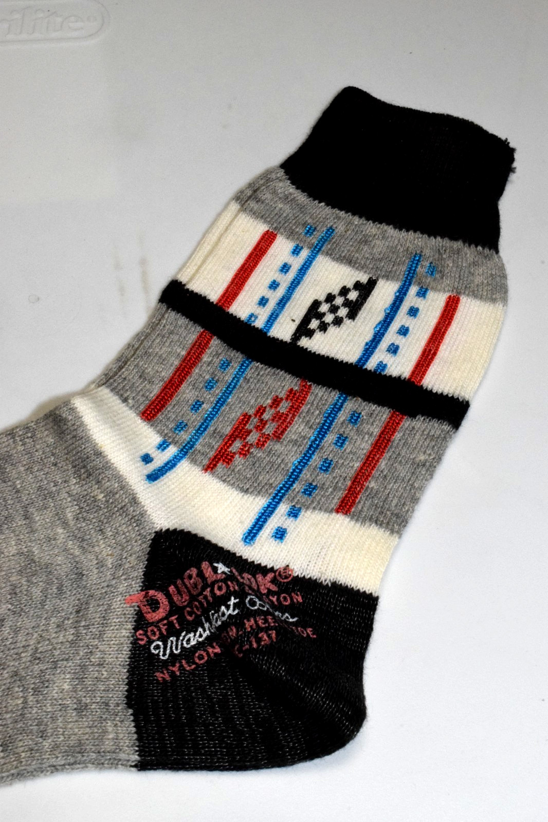 Argyle Socks VTG King James 40s 50s Gray Black Red Checker Argyle 7 x 7 Boys 8