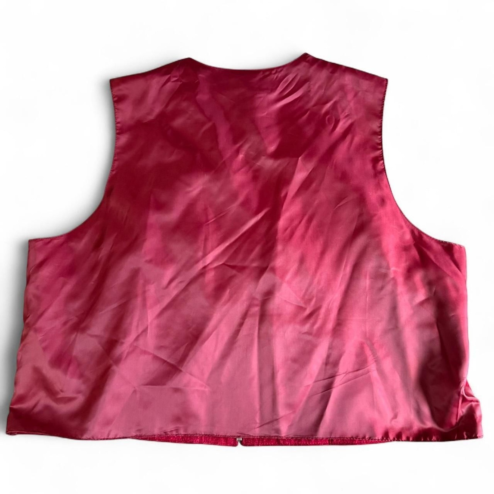 Marsh Landing II Red Suede Leather Vest Women 2X Plus Size Full Zip VTG