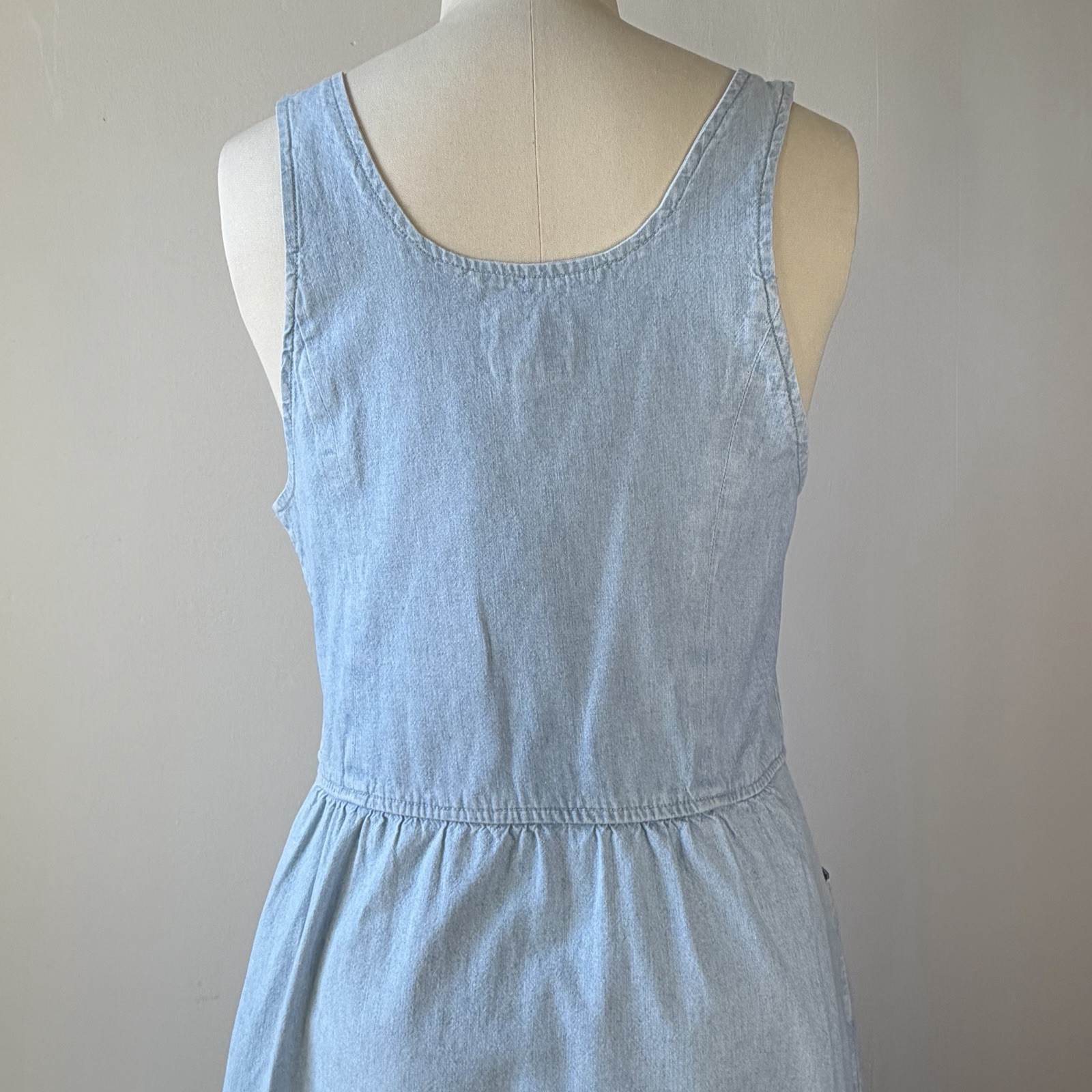 Vintage 80s Banana Republic Cotton Chambray Trekking Dress /Jumper Size M