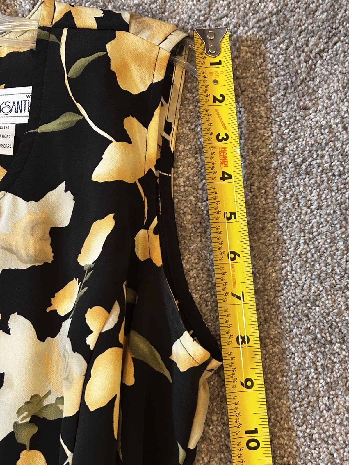 Vintage Chrysantheme Brand Summer Sleeveless Floral Dress Womens Size 16