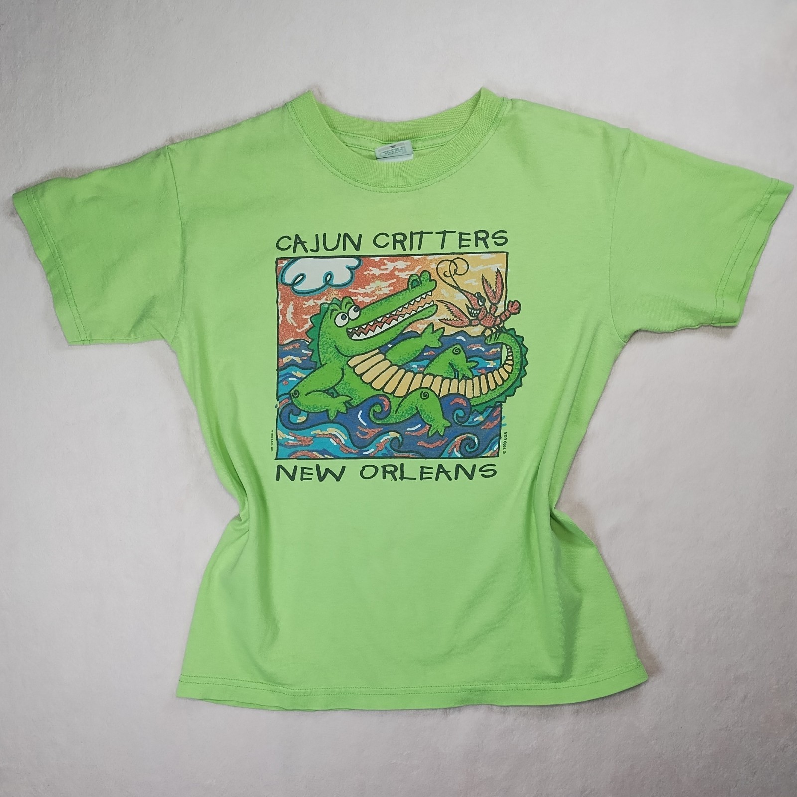 vintage 90s y2k alligator crawfish new orleans baby tee youth m *FITS XS/S*
