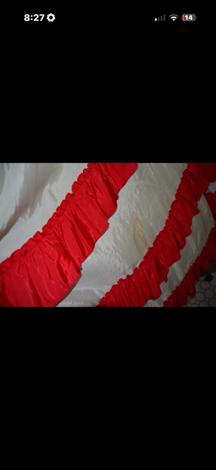 Vtg 80s Alfred Angelo Flirtations dress red/white Annabelle Halloween XS jrs 3/4