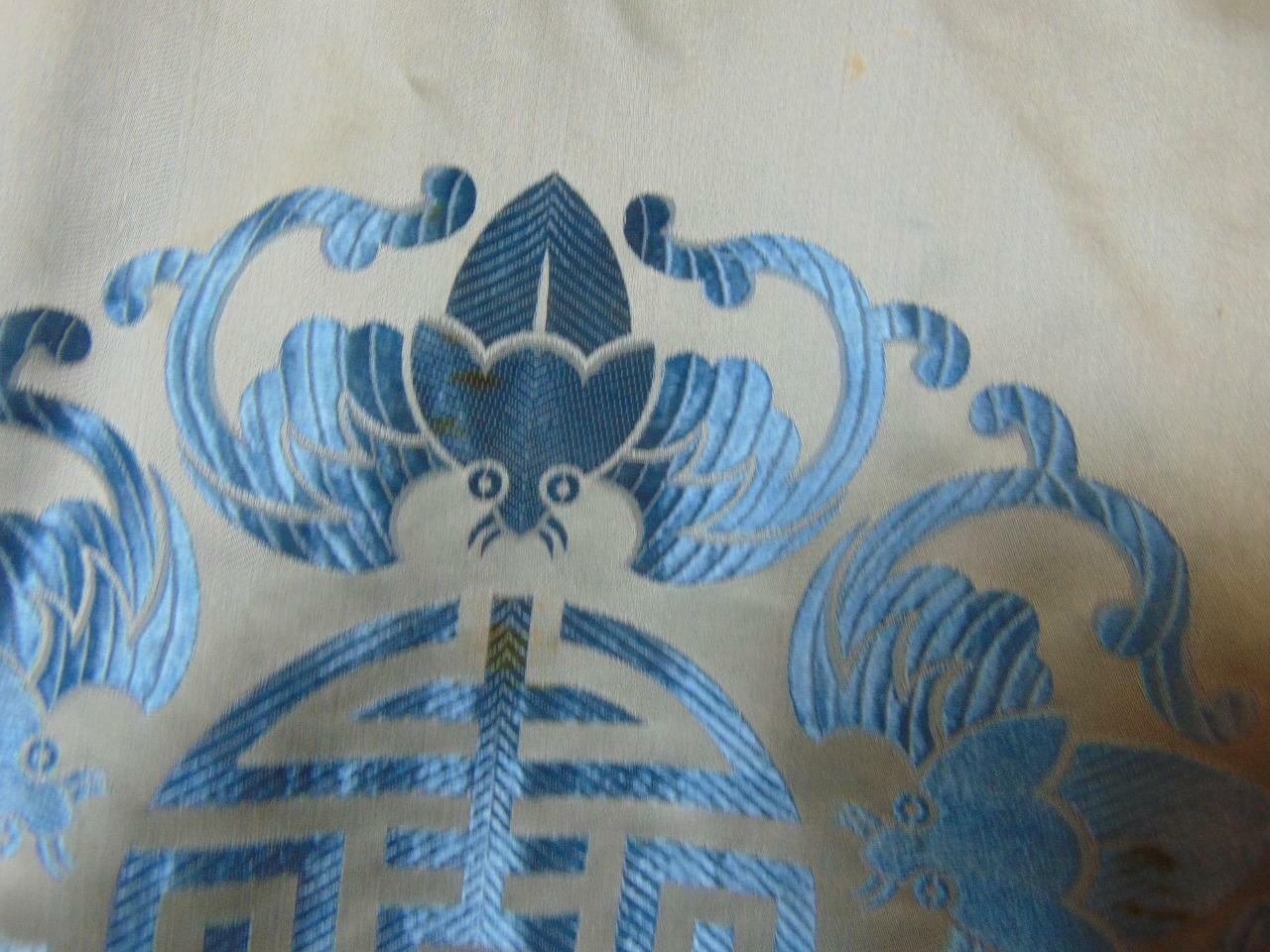 VTG 40s Ying Tai Co ORIENTAL FITTED SILK SATIN DRESSING GOWN ROBE W BATS 27W