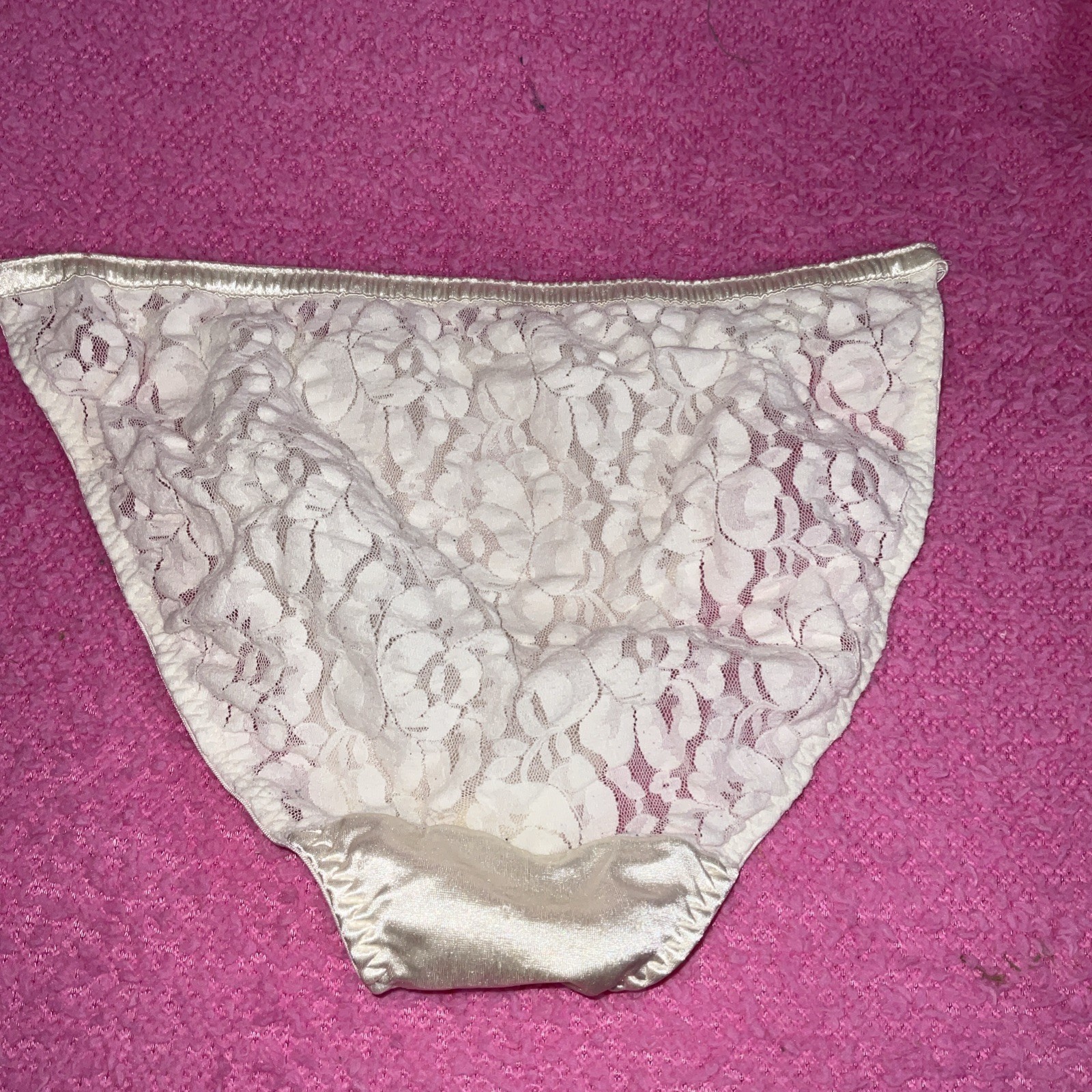 VINTAGE SATIN / LACE STRING BIKINI PANTY #1991