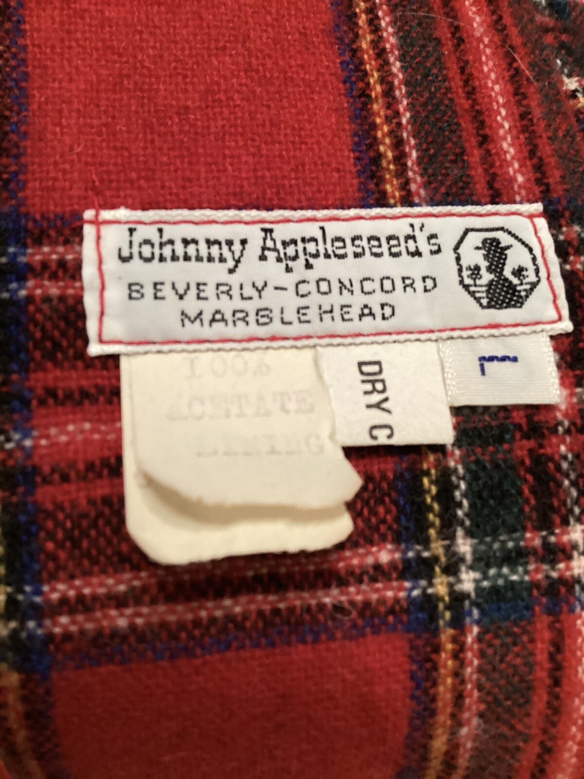 Vintage Johnny Appleseed Tartan Plaid Wool Cape Wow!