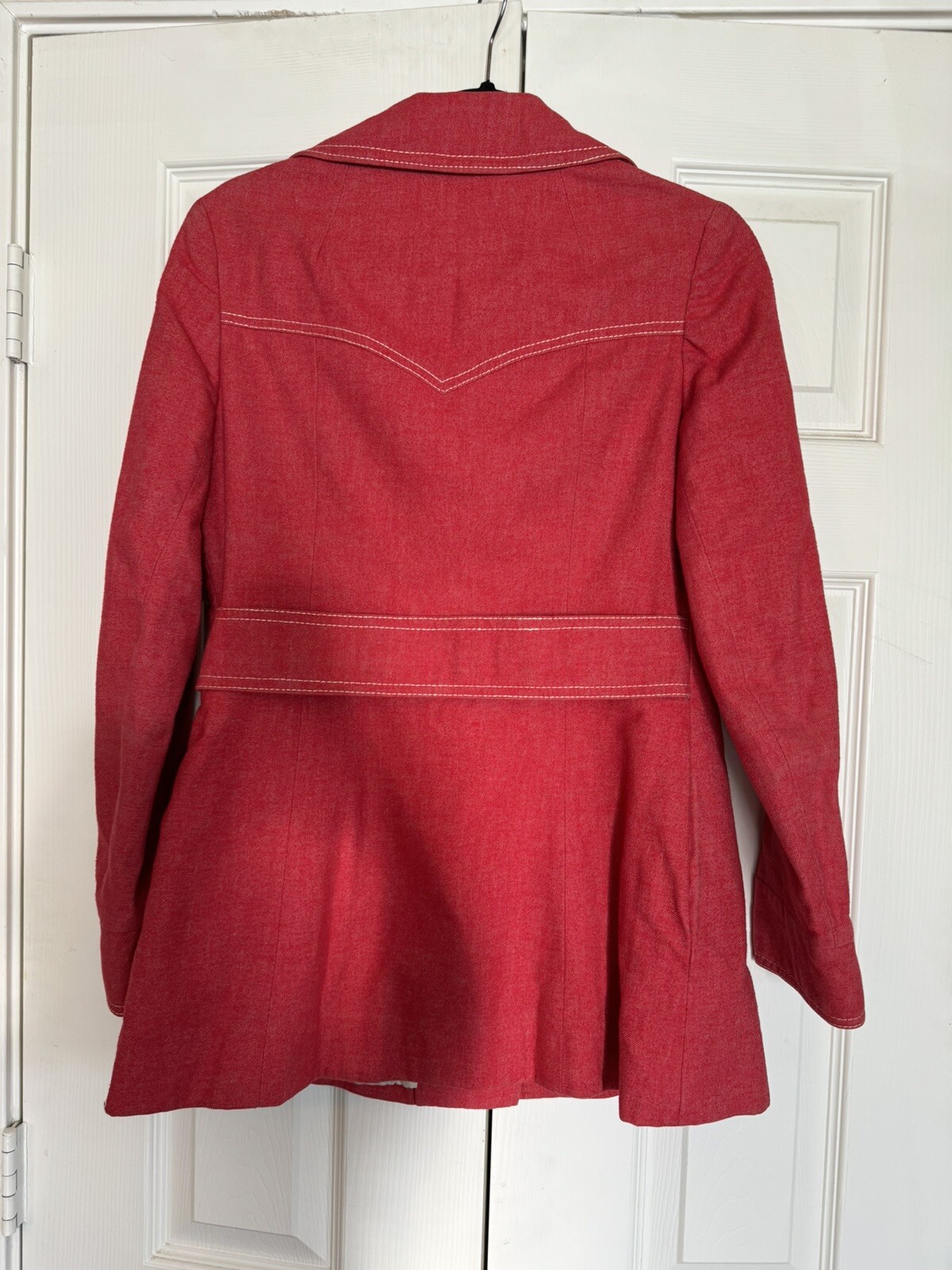Vintage 1972 Mark Stevens Red Western Jacket Coat Soft Denim Lined England