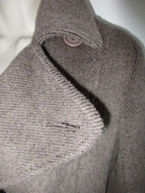ALPACA SUPERFINE BROWN BUTTON UP COAT Condor Tips Women’s Small Medium Maglia