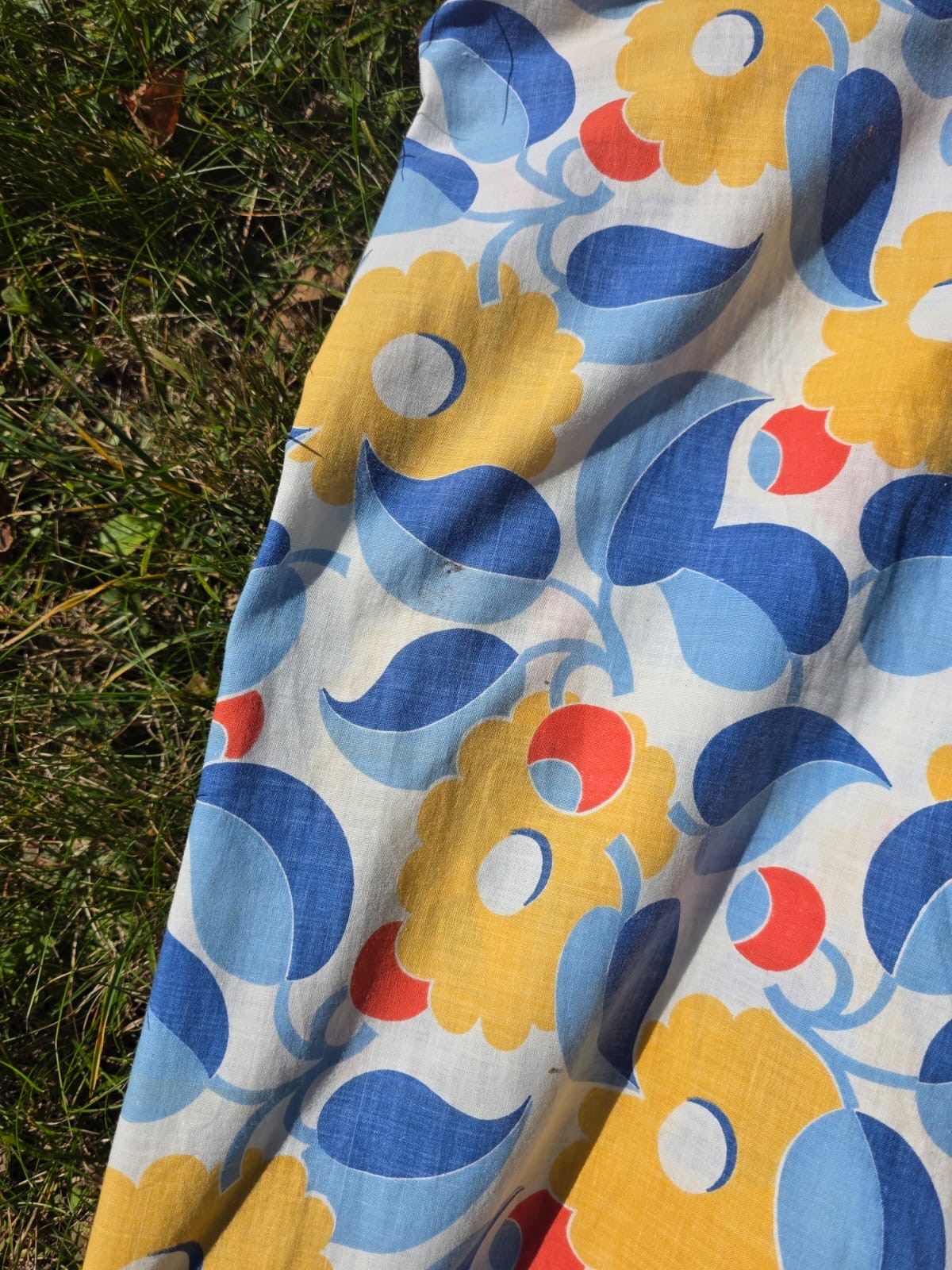 ART DECO 1930’S FLORAL PRINT BEACH PAJAMAS W THE BIGGEST BELL LEG PANTS EVER