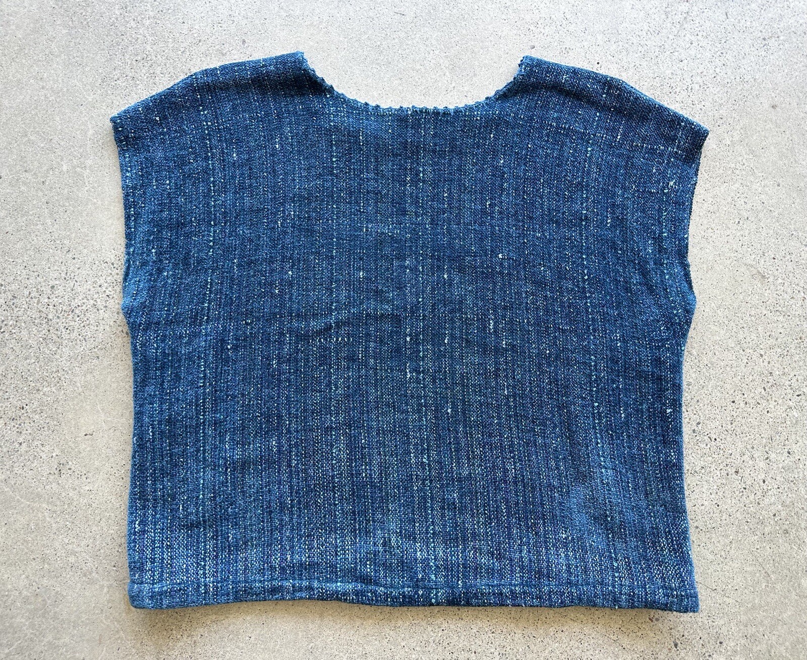 Vintage The Woven Desert Patricia Dahlgren Blue Knit Rayon Cotton Silk Top Sz M