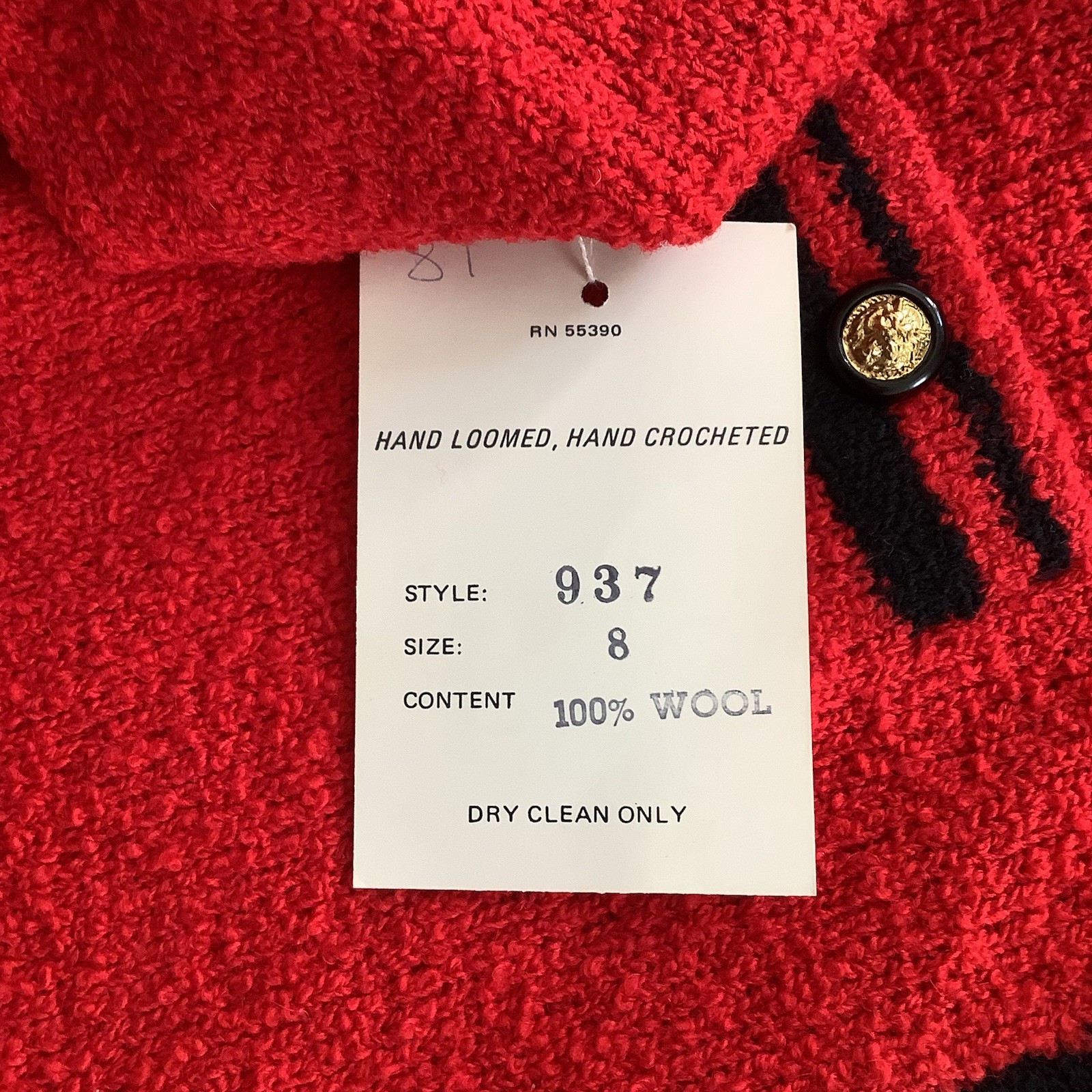 VTG 1980’s Pat Sandler for Wellmore Red BLK. Knit 2pc Dress SZ. 8 MINT Orig. 440