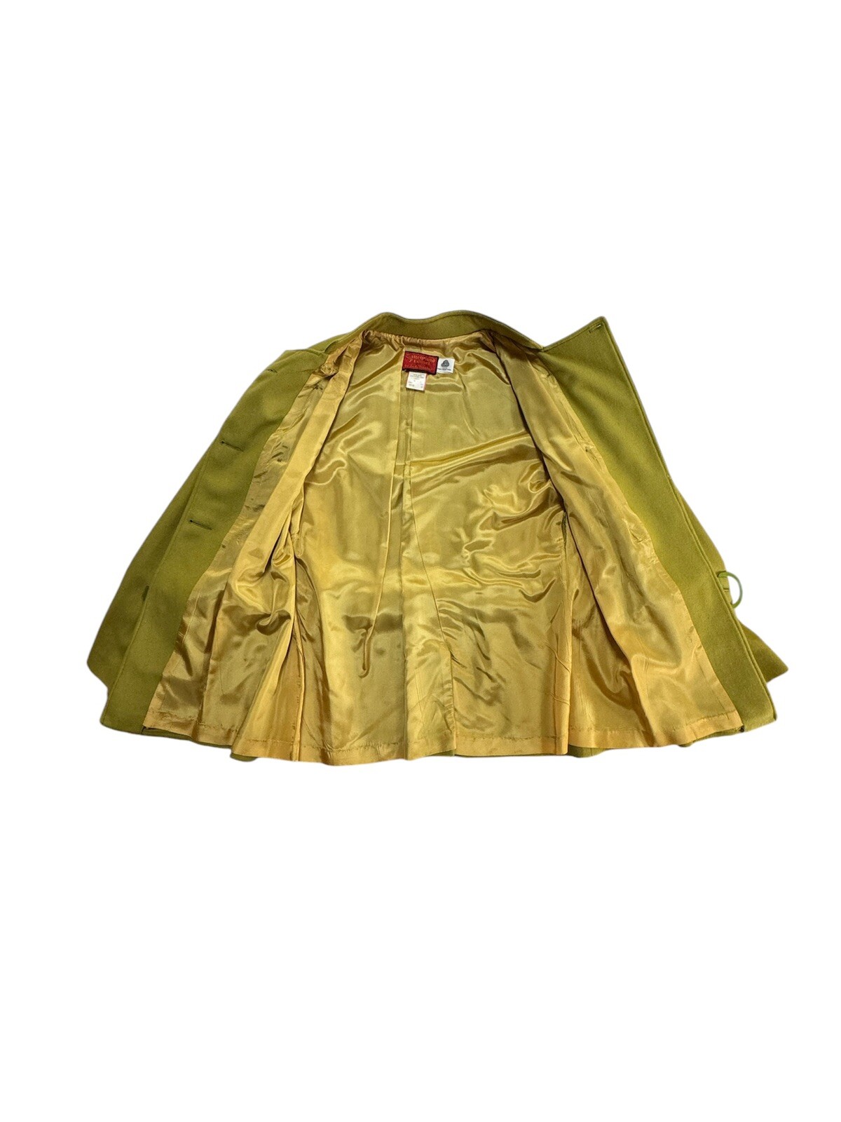Vintage Jack Winter 50s 60s Wool Belted Jacket Green Moss Size 12 Mod Style Coat