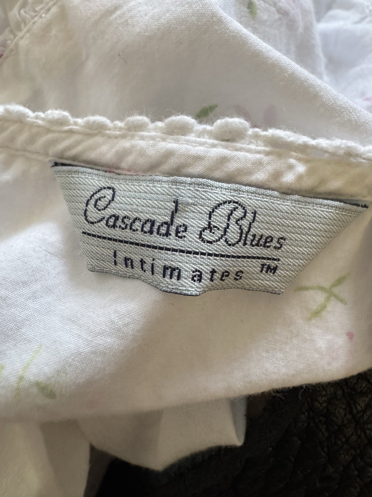 Vintage Cotton Blue Cascade Prairie Gown Indian