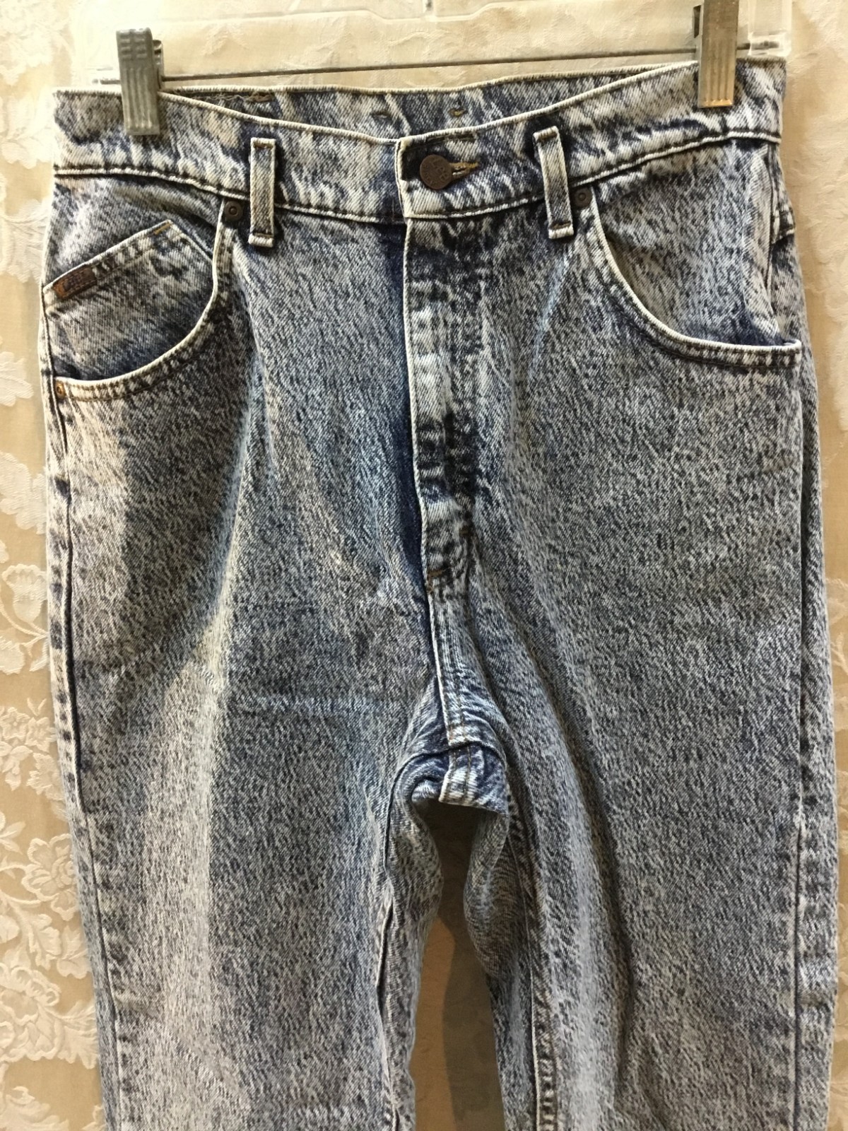 Vintage 90s Lee Acid Wash High Rise Jeans 13 Tapered Leg 27×30 MADE IN USA mom