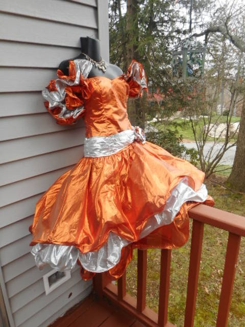 VINTAGE 1980s 80s prom dress TOTAL WILD CHILD METALLIC S rare piece