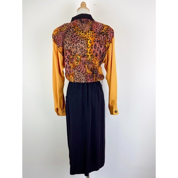 Menu Vintage 80’s Tiger Black and Yellow Dress